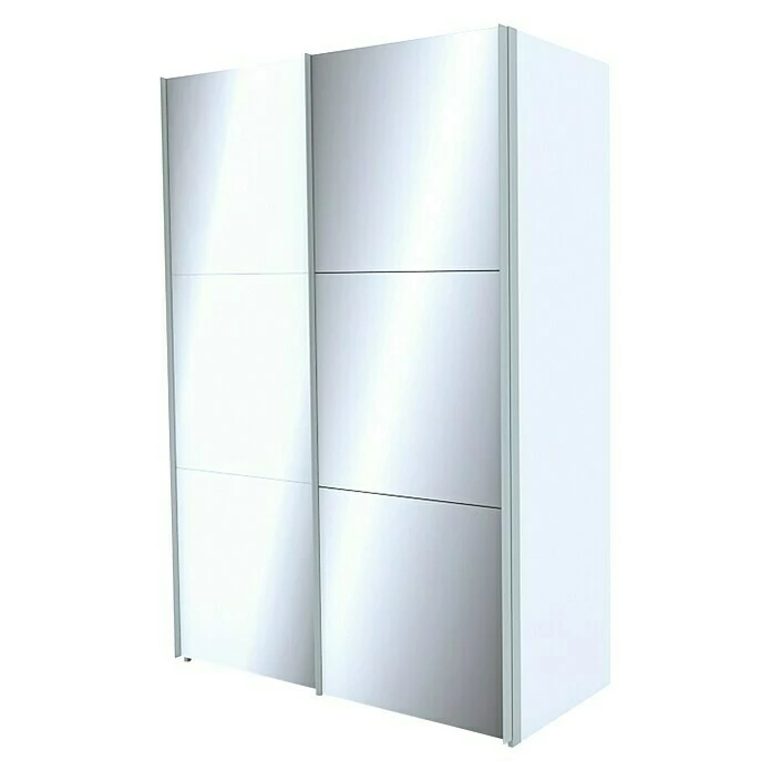 BAUHAUS Express Möbel Schwebetürenschrank Stars B X T X H: 150 X 68 X 216 Cm, Farbe Griff: Aluminiumfarben, Farbe Front: Weißglas/Spiegel, Farbe Korpus: Weiß 1 BAUHAUS Express Möbel Schwebetürenschrank Stars B X T X H: 150 X 68 X 216 Cm, Farbe Griff: Aluminiumfarben, Farbe Front: Weißglas/Spiegel, Farbe Korpus: Weiß