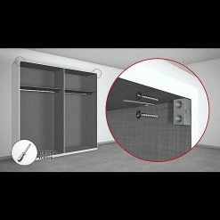 BAUHAUS Express Möbel Schwebetürenschrank Swift B X T X H: 250 X 68 X 216 Cm, Mit Glasfronten, Mit Zubehör, Farbe Front: Weißglas Mittig/Eiche Jackson, Farbe Korpus: Eiche Jackson -Cheap Regale Store 12 1049