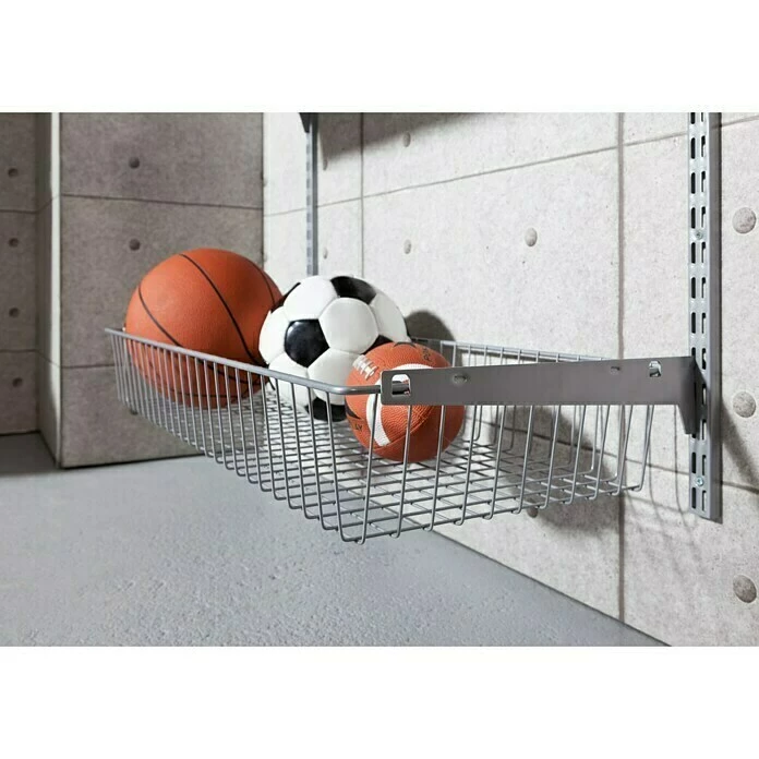 BAUHAUS Element System Drahtkorb 35 X 80 Cm, Weiß/Aluminium, Geeignet Für: Schiene Classic Raster 32 3 BAUHAUS Element System Drahtkorb 35 X 80 Cm, Weiß/Aluminium, Geeignet Für: Schiene Classic Raster 32 – Bild 3