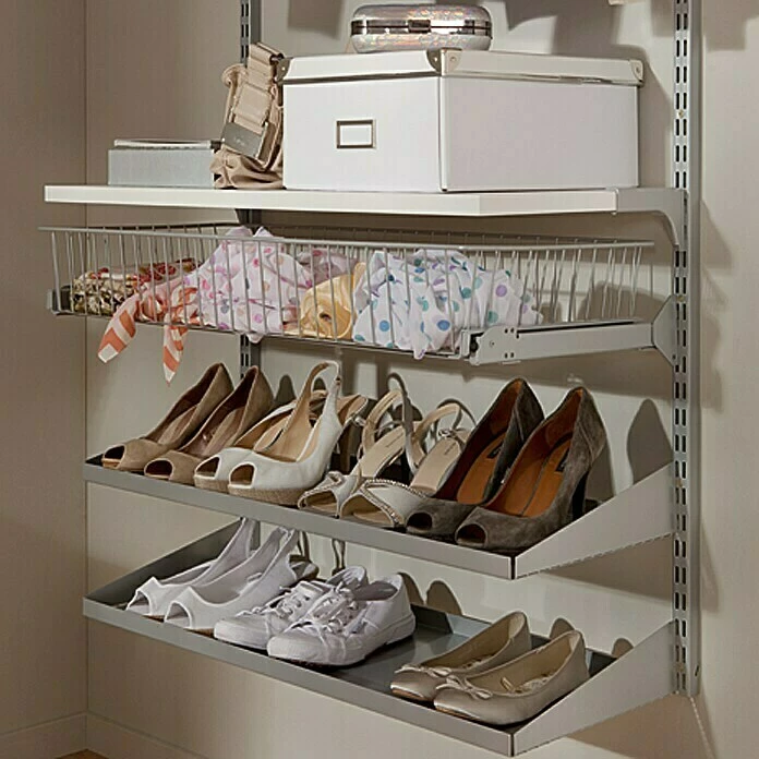 BAUHAUS Element System Drahtkorb 35 X 80 Cm, Weiß/Aluminium, Geeignet Für: Schiene Classic Raster 32 6 BAUHAUS Element System Drahtkorb 35 X 80 Cm, Weiß/Aluminium, Geeignet Für: Schiene Classic Raster 32 – Bild 6