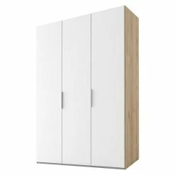 BAUHAUS Express Möbel Drehtürschrank Swift B X T X H: 150 X 58 X 216 Cm, Ohne Spiegel, Mit Zubehör, Farbe Front: Weiß, Farbe Korpus: Eiche Jackson