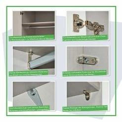 BAUHAUS Express Möbel Drehtürschrank Swift B X T X H: 250 X 58 X 216 Cm, Mit Spiegel, Mit Zubehör, Farbe Front: Basalt, Farbe Korpus: Basalt -Cheap Regale Store 12 1086