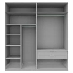 BAUHAUS Express Möbel Drehtürschrank Swift B X T X H: 200 X 58 X 216 Cm, Mit Spiegel, Mit Zubehör, Farbe Front: Basaltglas, Farbe Korpus: Eiche Jackson 11 BAUHAUS Express Möbel Drehtürschrank Swift B X T X H: 200 X 58 X 216 Cm, Mit Spiegel, Mit Zubehör, Farbe Front: Basaltglas, Farbe Korpus: Eiche Jackson -Cheap Regale Store 12 1133