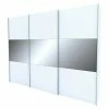 BAUHAUS Express Möbel Schwebetürenschrank Stars B X T X H: 300 X 68 X 236 Cm, Farbe Griff: Aluminiumfarben, Farbe Front: Weiß/Grauspiegel, Farbe Korpus: Weiß