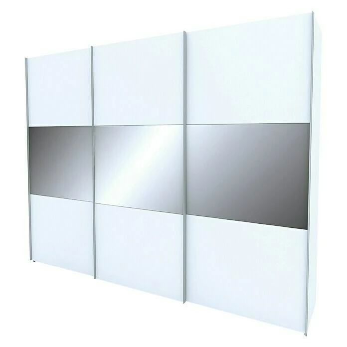 BAUHAUS Express Möbel Schwebetürenschrank Stars B X T X H: 300 X 68 X 236 Cm, Farbe Griff: Aluminiumfarben, Farbe Front: Weiß/Grauspiegel, Farbe Korpus: Weiß 1 BAUHAUS Express Möbel Schwebetürenschrank Stars B X T X H: 300 X 68 X 236 Cm, Farbe Griff: Aluminiumfarben, Farbe Front: Weiß/Grauspiegel, Farbe Korpus: Weiß