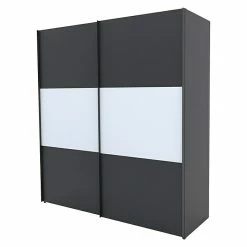 BAUHAUS Express Möbel Schwebetürenschrank Stars B X T X H: 200 X 68 X 216 Cm, Farbe Griff: Graphitfarben, Farbe Front: Graphit/Weiß, Farbe Korpus: Graphit