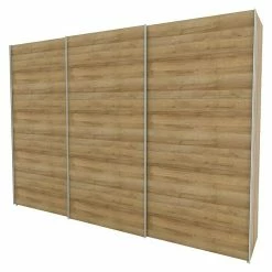 BAUHAUS Express Möbel Schwebetürenschrank Stars B X T X H: 300 X 68 X 216 Cm, Farbe Griff: Aluminiumfarben, Farbe Front: Eiche Riviera, Farbe Korpus: Eiche Riviera