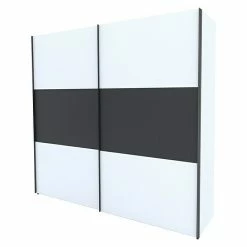 BAUHAUS Express Möbel Schwebetürenschrank Stars B X T X H: 250 X 68 X 236 Cm, Farbe Griff: Graphitfarben, Farbe Front: Weiß/Graphit, Farbe Korpus: Weiß