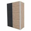 BAUHAUS Express Möbel Schwebetürenschrank Swift B X T X H: 150 X 68 X 216 Cm, Ohne Spiegel, Mit Zubehör, Farbe Front: Basalt/Eiche Jackson, Farbe Korpus: Eiche Jackson