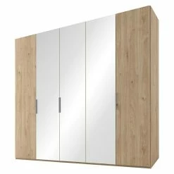 BAUHAUS Express Möbel Drehtürschrank Swift B X T X H: 250 X 58 X 216 Cm, Mit Spiegel, Mit Zubehör, Farbe Front: Eiche Jackson, Farbe Korpus: Eiche Jackson