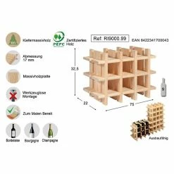 BAUHAUS Astigarraga Weinregal L X B X H: 43 X 22 X 32,5 Cm, Anzahl Flaschen: 9 Stk. -Cheap Regale Store 12 140