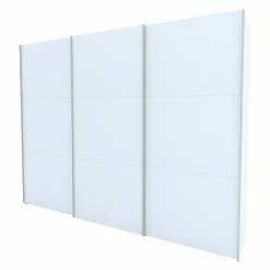 BAUHAUS Express Möbel Schwebetürenschrank Stars B X T X H: 300 X 68 X 236 Cm, Farbe Griff: Aluminiumfarben, Farbe Front: Weiß, Farbe Korpus: Weiß