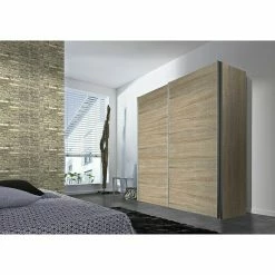 BAUHAUS Express Möbel Schwebetürenschrank Stars B X T X H: 200 X 68 X 236 Cm, Farbe Griff: Graphitfarben, Farbe Front: Graphit/Sonoma Eiche, Farbe Korpus: Sonoma Eiche -Cheap Regale Store 12 1430