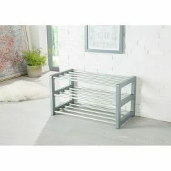 BAUHAUS Ruco Schuhregal Trend L X B X H: 60 X 33 X 32 Cm, Silber, Anzahl Böden: 3 Stk.