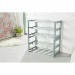 BAUHAUS Ruco Schuhregal Trend L X B X H: 60 X 33 X 32 Cm, Silber, Anzahl Böden: 3 Stk. -Cheap Regale Store 12 1453