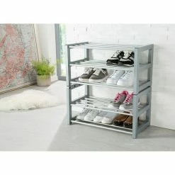 BAUHAUS Ruco Schuhregal Trend L X B X H: 60 X 33 X 32 Cm, Silber, Anzahl Böden: 3 Stk. -Cheap Regale Store 12 1454