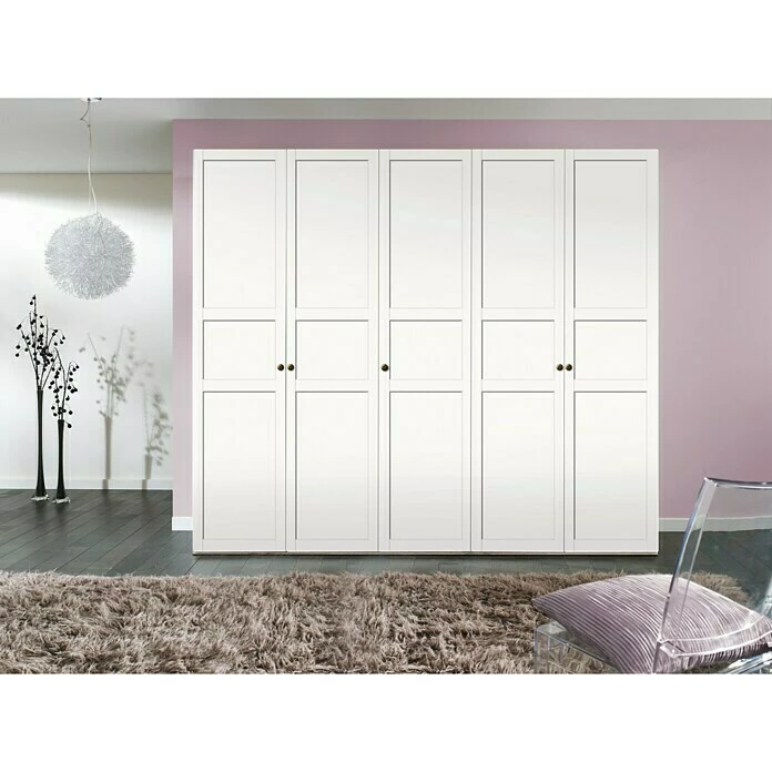 BAUHAUS Express Möbel Drehtürschrank Brooklyn Landhaus B X T X H: 300 X 58 X 216 Cm, Weiß, Ohne Spiegel 1 BAUHAUS Express Möbel Drehtürschrank Brooklyn Landhaus B X T X H: 300 X 58 X 216 Cm, Weiß, Ohne Spiegel