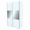 BAUHAUS Express Möbel Schwebetürenschrank Stars B X T X H: 150 X 68 X 236 Cm, Farbe Griff: Aluminiumfarben, Farbe Front: Weiß/Grauspiegel, Farbe Korpus: Weiß