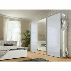 BAUHAUS Express Möbel Schwebetürenschrank Stars B X T X H: 300 X 68 X 236 Cm, Farbe Griff: Aluminiumfarben, Farbe Front: Spiegel, Farbe Korpus: Seidengrau -Cheap Regale Store 12 1499