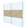 BAUHAUS Express Möbel Schwebetürenschrank Stars B X T X H: 250 X 68 X 236 Cm, Farbe Griff: Aluminiumfarben, Farbe Front: Weiß/Eiche Sonoma, Farbe Korpus: Weiß
