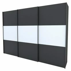 BAUHAUS Express Möbel Schwebetürenschrank Stars B X T X H: 300 X 68 X 216 Cm, Farbe Griff: Graphitfarben, Farbe Front: Graphit/Weiß, Farbe Korpus: Graphit