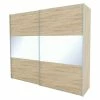BAUHAUS Express Möbel Schwebetürenschrank Stars B X T X H: 250 X 68 X 236 Cm, Farbe Griff: Aluminiumfarben, Farbe Front: Eiche Sonoma/Weißglas, Farbe Korpus: Eiche Sonoma