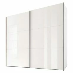 BAUHAUS Express Möbel Schwebetürenschrank Swift B X T X H: 250 X 68 X 216 Cm, Mit Glasfronten, Ohne Zubehör, Farbe Front: Weiß, Farbe Korpus: Weiß