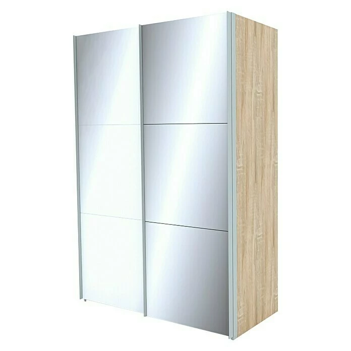 BAUHAUS Express Möbel Schwebetürenschrank Stars B X T X H: 150 X 68 X 216 Cm, Farbe Griff: Aluminiumfarben, Farbe Front: Weißglas/Spiegel, Farbe Korpus: Eiche Sonoma 1 BAUHAUS Express Möbel Schwebetürenschrank Stars B X T X H: 150 X 68 X 216 Cm, Farbe Griff: Aluminiumfarben, Farbe Front: Weißglas/Spiegel, Farbe Korpus: Eiche Sonoma