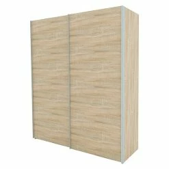 BAUHAUS Express Möbel Schwebetürenschrank Stars B X T X H: 200 X 68 X 236 Cm, Farbe Griff: Aluminiumfarben, Farbe Front: Eiche Sonoma, Farbe Korpus: Eiche Sonoma