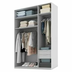 BAUHAUS Express Möbel Drehtürschrank Swift B X T X H: 150 X 58 X 216 Cm, Ohne Spiegel, Mit Zubehör, Farbe Front: Basalt/Basaltglas, Farbe Korpus: Basalt -Cheap Regale Store 12 1715