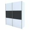 BAUHAUS Express Möbel Schwebetürenschrank Stars B X T X H: 200 X 68 X 236 Cm, Farbe Griff: Aluminiumfarben, Farbe Front: Weiß/Graphit, Farbe Korpus: Weiß