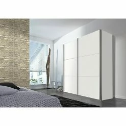 BAUHAUS Express Möbel Schwebetürenschrank Stars B X T X H: 200 X 68 X 236 Cm, Farbe Griff: Aluminiumfarben, Farbe Front: Weiß/Graphit, Farbe Korpus: Weiß -Cheap Regale Store 12 1767