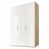 BAUHAUS Express Möbel Drehtürschrank Swift B X T X H: 150 X 58 X 216 Cm, Mit Glasfronten, Ohne Zubehör, Farbe Front: Weiß, Farbe Korpus: Eiche Jackson