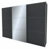 BAUHAUS Express Möbel Schwebetürenschrank Stars B X T X H: 300 X 68 X 236 Cm, Farbe Griff: Alufarben, Farbe Front: Graphit/Grauspiegel Senkrecht, Farbe Korpus: Graphit