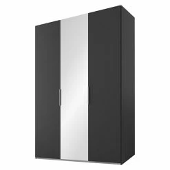 BAUHAUS Express Möbel Drehtürschrank Swift B X T X H: 150 X 58 X 216 Cm, Mit Spiegel, Ohne Zubehör, Farbe Front: Basalt, Farbe Korpus: Basalt