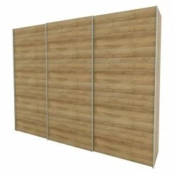 BAUHAUS Express Möbel Schwebetürenschrank Stars B X T X H: 300 X 68 X 236 Cm, Farbe Griff: Aluminiumfarben, Farbe Front: Eiche Riviera, Farbe Korpus: Eiche Riviera