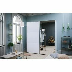 BAUHAUS Express Möbel Schwebetürenschrank Swift B X T X H: 200 X 68 X 216 Cm, Mit Spiegel, Mit Zubehör, Farbe Front: Basalt, Farbe Korpus: Eiche Jackson -Cheap Regale Store 12 2000