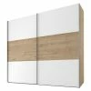 BAUHAUS Express Möbel Schwebetürenschrank Swift B X T X H: 250 X 68 X 216 Cm, Ohne Spiegel, Mit Zubehör, Farbe Front: Weiß/Eiche Jackson Horizontal, Farbe Korpus: Eiche Jackson