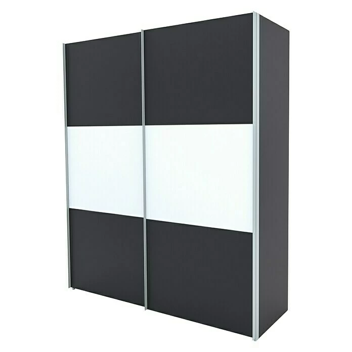 BAUHAUS Express Möbel Schwebetürenschrank Stars B X T X H: 200 X 68 X 236 Cm, Farbe Griff: Alufarben, Farbe Front: Graphit/Weiß, Farbe Korpus: Graphit 1 BAUHAUS Express Möbel Schwebetürenschrank Stars B X T X H: 200 X 68 X 236 Cm, Farbe Griff: Alufarben, Farbe Front: Graphit/Weiß, Farbe Korpus: Graphit