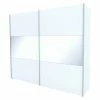 BAUHAUS Express Möbel Schwebetürenschrank Stars B X T X H: 250 X 68 X 236 Cm, Farbe Griff: Aluminiumfarben, Farbe Front: Weiß/Weißglas, Farbe Korpus: Weiß