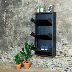 BAUHAUS Spinder Design Schuhschrank Billy 3 L X B X H: 15,5 X 50 X 103 Cm, Geeignet Für: 6 Paar Schuhe -Cheap Regale Store 12 2316