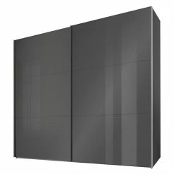 BAUHAUS Express Möbel Schwebetürenschrank Swift B X T X H: 250 X 68 X 216 Cm, Mit Glasfronten, Mit Zubehör, Farbe Front: Basalt, Farbe Korpus: Basalt