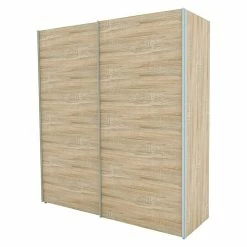 BAUHAUS Express Möbel Schwebetürenschrank Stars B X T X H: 200 X 68 X 216 Cm, Farbe Griff: Aluminiumfarben, Farbe Front: Eiche Sonoma, Farbe Korpus: Eiche Sonoma