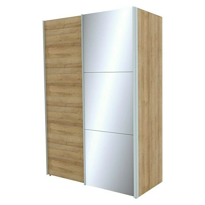 BAUHAUS Express Möbel Schwebetürenschrank Stars B X T X H: 150 X 68 X 236 Cm, Farbe Griff: Aluminiumfarben, Farbe Front: Eiche Riviera/Spiegel, Farbe Korpus: Eiche Riviera 1 BAUHAUS Express Möbel Schwebetürenschrank Stars B X T X H: 150 X 68 X 236 Cm, Farbe Griff: Aluminiumfarben, Farbe Front: Eiche Riviera/Spiegel, Farbe Korpus: Eiche Riviera