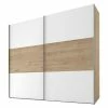 BAUHAUS Express Möbel Schwebetürenschrank Swift B X T X H: 200 X 68 X 216 Cm, Ohne Spiegel, Ohne Zubehör, Farbe Front: Weiß/Eiche Jackson Horizontal, Farbe Korpus: Eiche Jackson