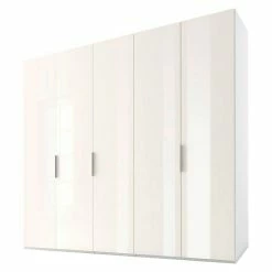 BAUHAUS Express Möbel Drehtürschrank Swift B X T X H: 250 X 58 X 216 Cm, Mit Glasfronten, Ohne Zubehör, Farbe Front: Weiß, Farbe Korpus: Weiß