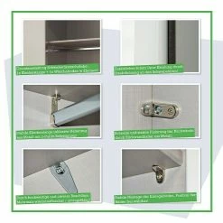 BAUHAUS Express Möbel Schwebetürenschrank Stars B X T X H: 300 X 68 X 216 Cm, Farbe Griff: Aluminiumfarben, Farbe Front: Weißglas, Farbe Korpus: Eiche Sonoma -Cheap Regale Store 12 2461