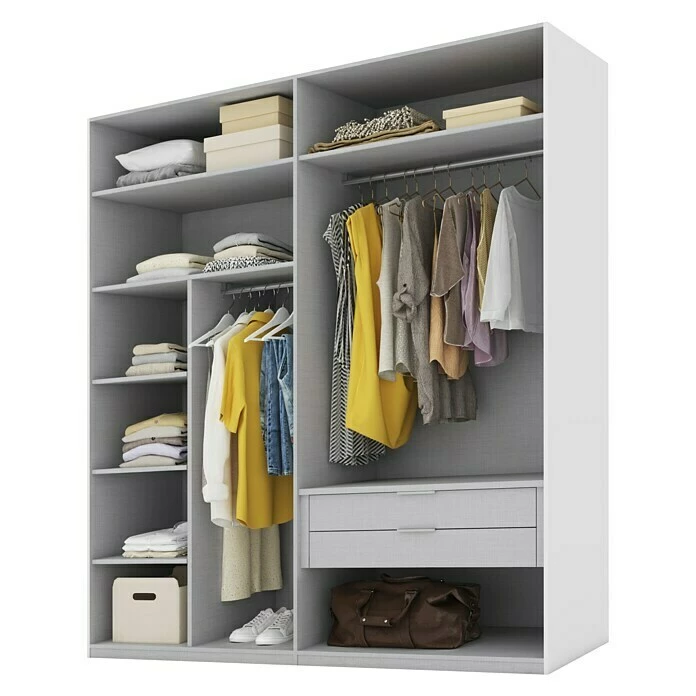 BAUHAUS Express Möbel Drehtürschrank Swift B X T X H: 200 X 58 X 216 Cm, Ohne Spiegel, Mit Zubehör, Farbe Front: Basaltglas, Farbe Korpus: Basalt 3 BAUHAUS Express Möbel Drehtürschrank Swift B X T X H: 200 X 58 X 216 Cm, Ohne Spiegel, Mit Zubehör, Farbe Front: Basaltglas, Farbe Korpus: Basalt – Bild 3