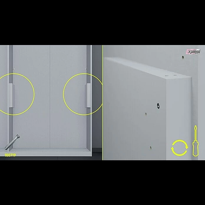 BAUHAUS Express Möbel Drehtürschrank Swift B X T X H: 200 X 58 X 216 Cm, Ohne Spiegel, Mit Zubehör, Farbe Front: Basaltglas, Farbe Korpus: Basalt 4 BAUHAUS Express Möbel Drehtürschrank Swift B X T X H: 200 X 58 X 216 Cm, Ohne Spiegel, Mit Zubehör, Farbe Front: Basaltglas, Farbe Korpus: Basalt – Bild 4