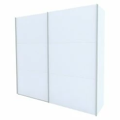 BAUHAUS Express Möbel Schwebetürenschrank Stars B X T X H: 250 X 68 X 236 Cm, Farbe Griff: Aluminiumfarben, Farbe Front: Weiß, Farbe Korpus: Weiß